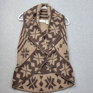 Liz Claiborne Sweater Vest Womens Petite Medium Fair Isle Aztec Western …
